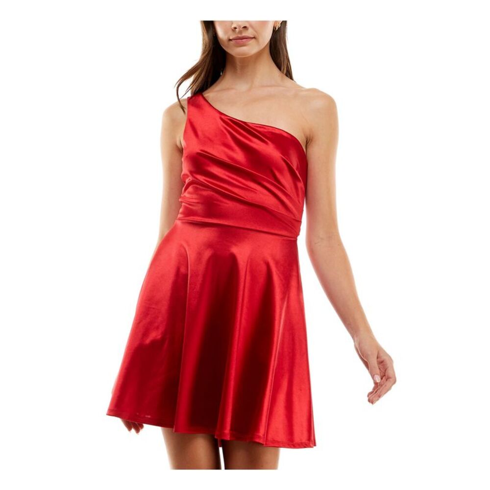 CITY STUDIO Womens Mini Dress Red Sleeveless Cutout Back Strappy Juniors 9\10